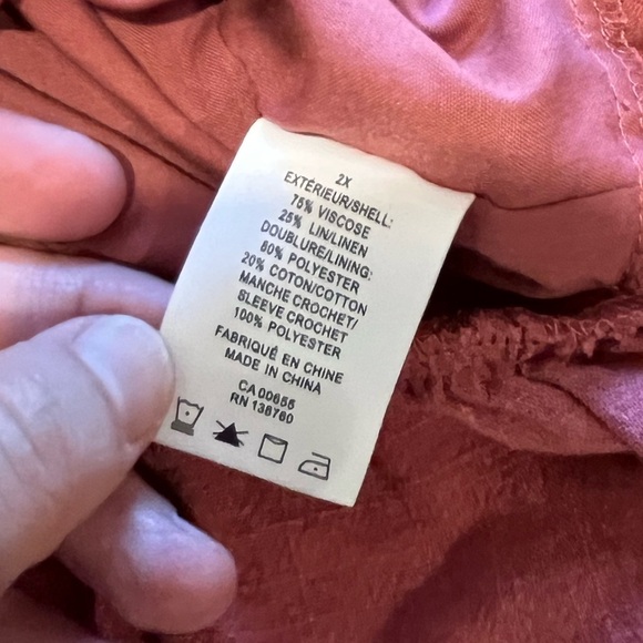 ADDITION ELLE – Haut rose brique à volants – Taille 2X - Picture 3 of 8